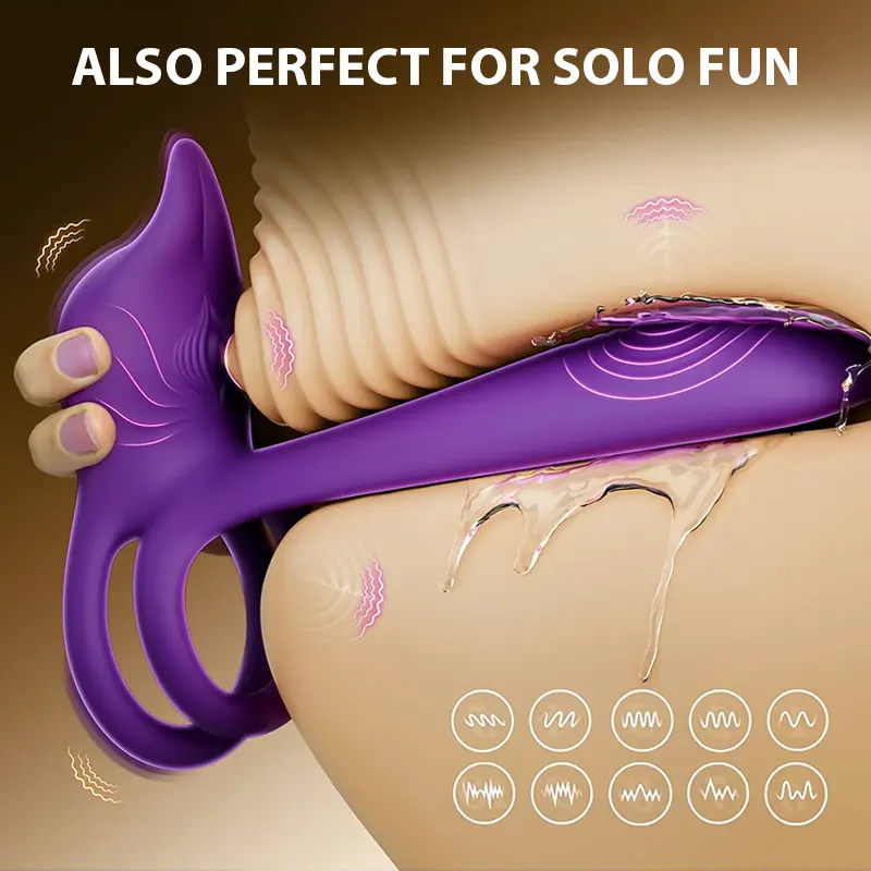 Dual-Point Strong Stimulation Vibrating Penis Ring
