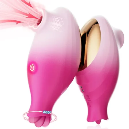 2-in-1sucking & licking rosebud clitoral vibrator