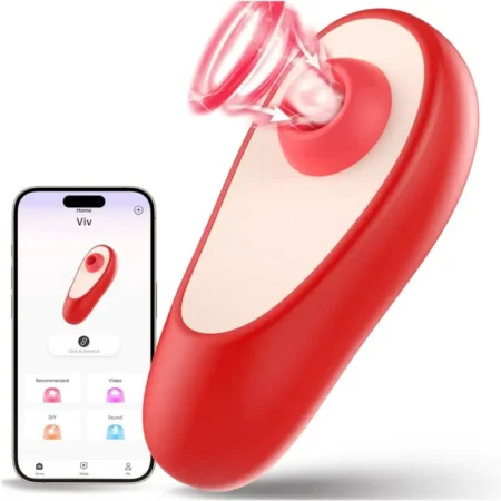 Red avocado sucking vibrator