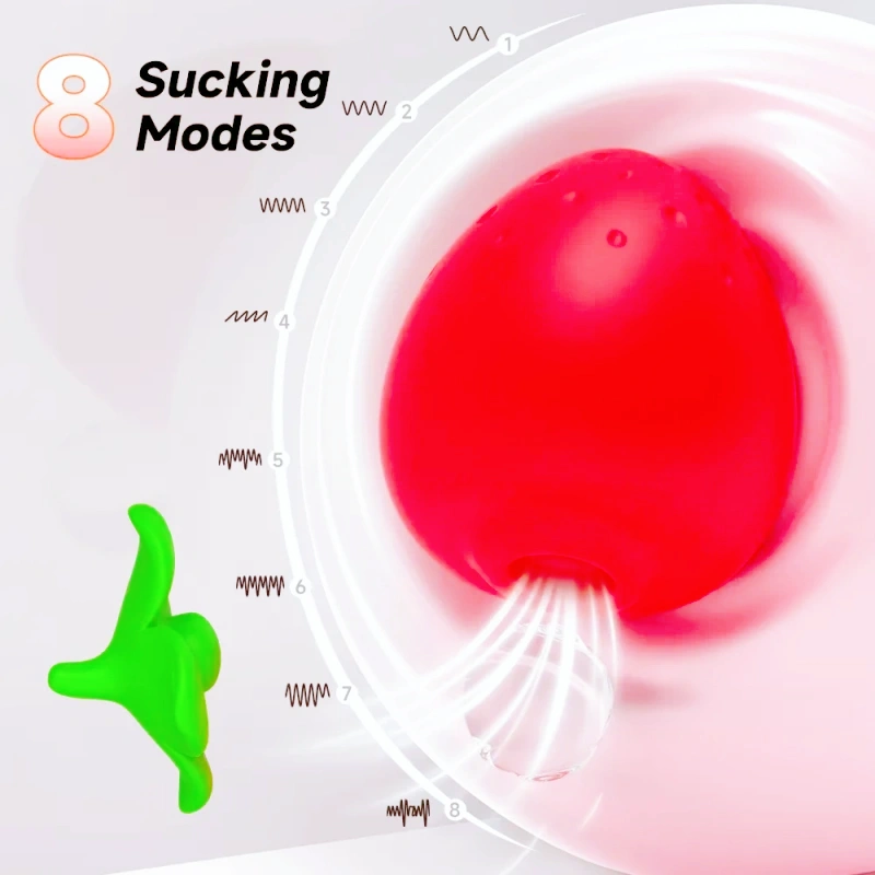 Cute strawberry-shaped clitoral suction vibrator - Image 5