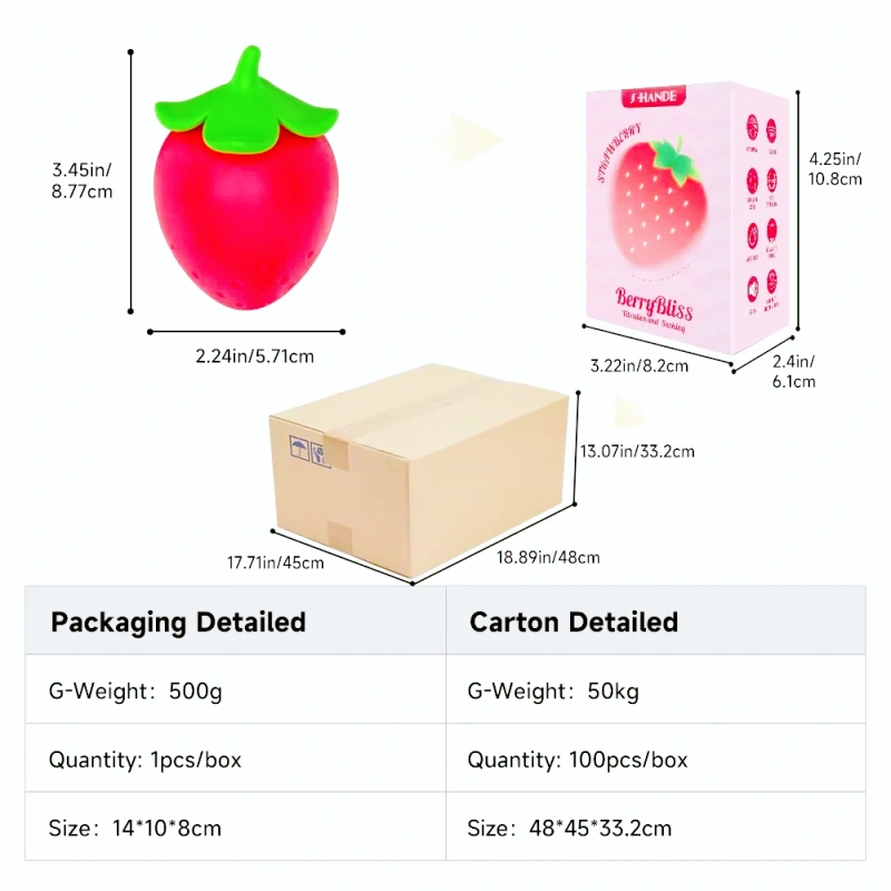 Cute strawberry-shaped clitoral suction vibrator - Image 3