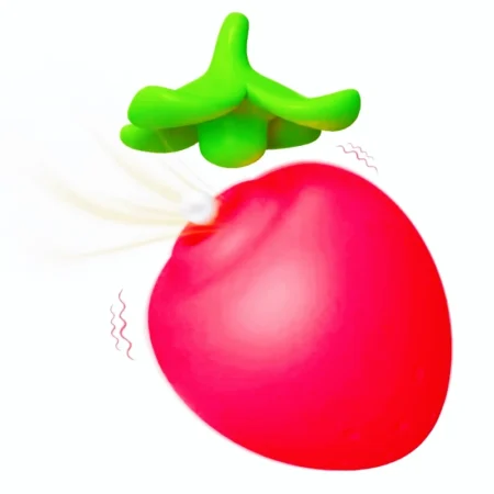 Cute strawberry-shaped clitoral suction vibrator