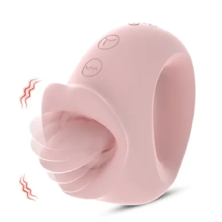 10-Frequency Tongue Licking Vibrator with Ring