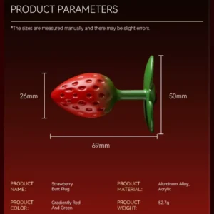 Smooth Strawberry-Shaped Aluminum Alloy Anal Plug