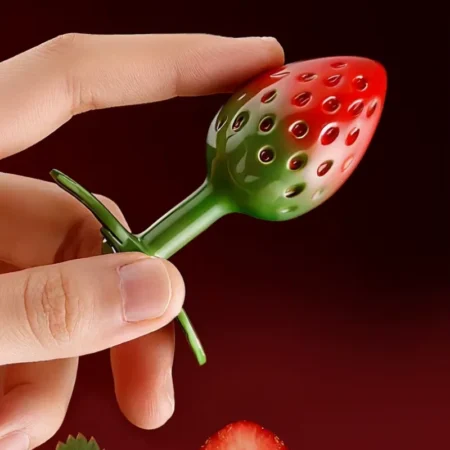 Smooth Strawberry-Shaped Aluminum Alloy Anal Plug