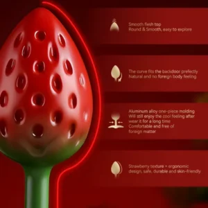 Smooth Strawberry-Shaped Aluminum Alloy Anal Plug