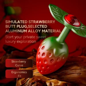Smooth Strawberry-Shaped Aluminum Alloy Anal Plug