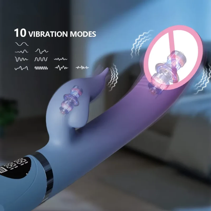 Dual-Point Vibrating Dildo with 10 Vibration Modes for Pleasure