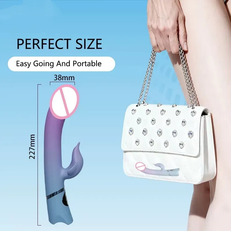 Dual-Point Vibrating Dildo with 10 Vibration Modes for Pleasure