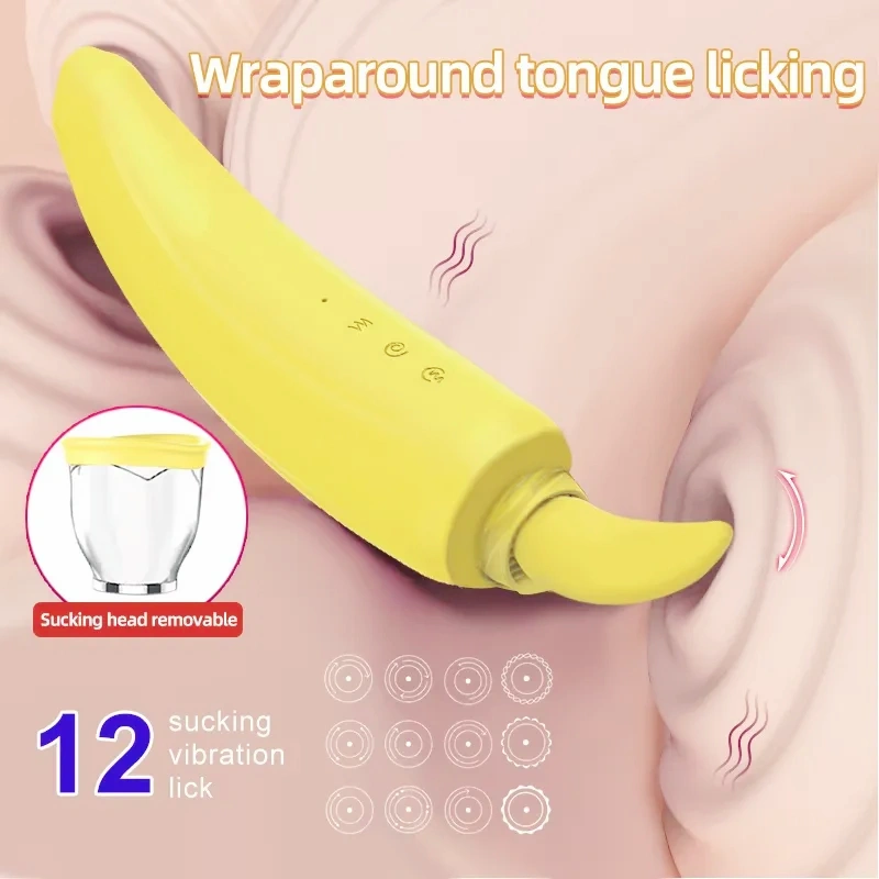 Banana 3-in-1 G-spot sucking vibrator