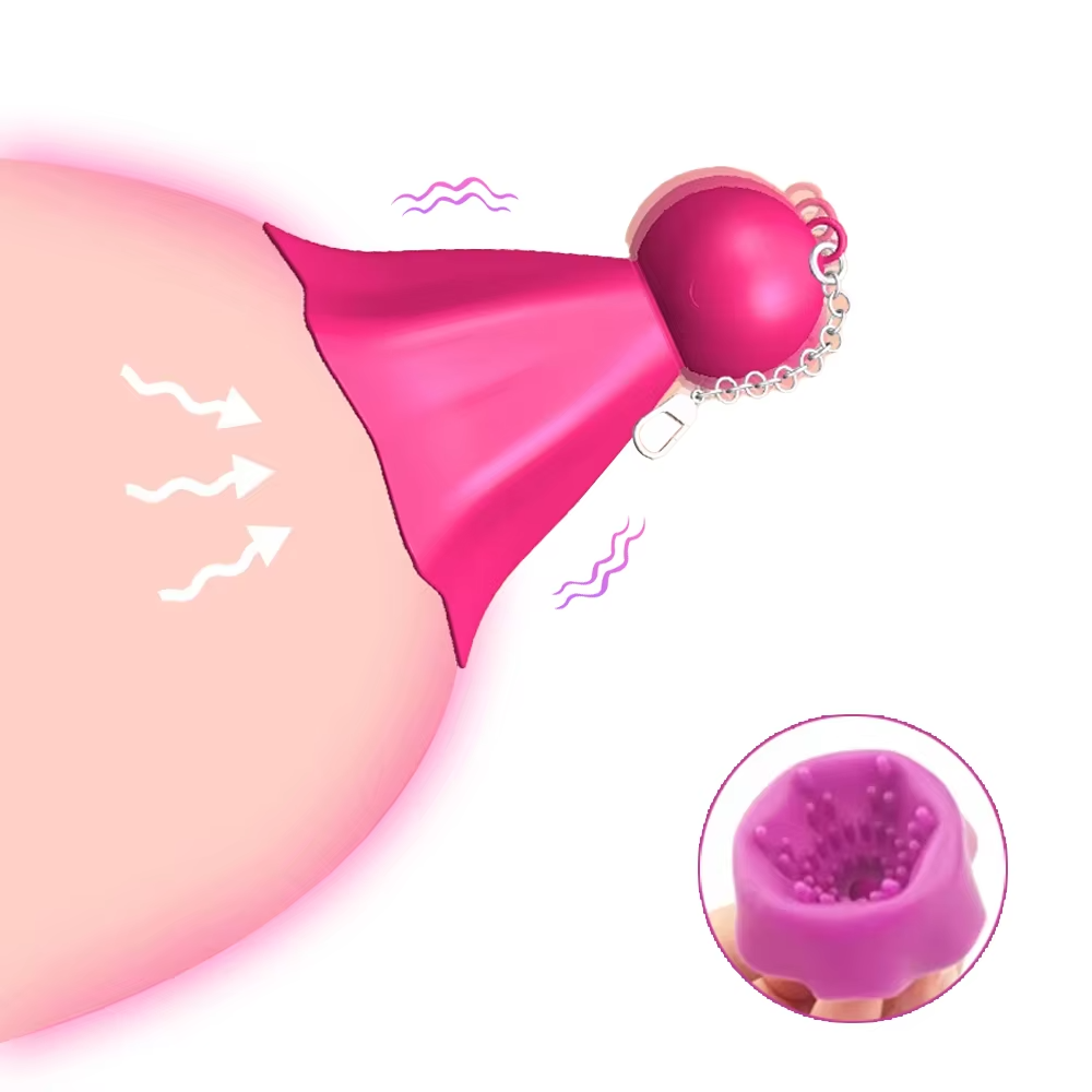 Nipple Suction Cup Vibrator with Teru Teru Bozu Design