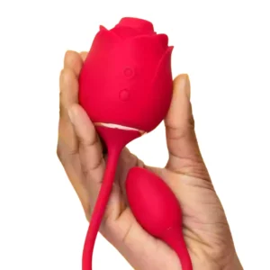 Rose 2-in-1 Clitoral Suction Stimulator with Egg Vibrator