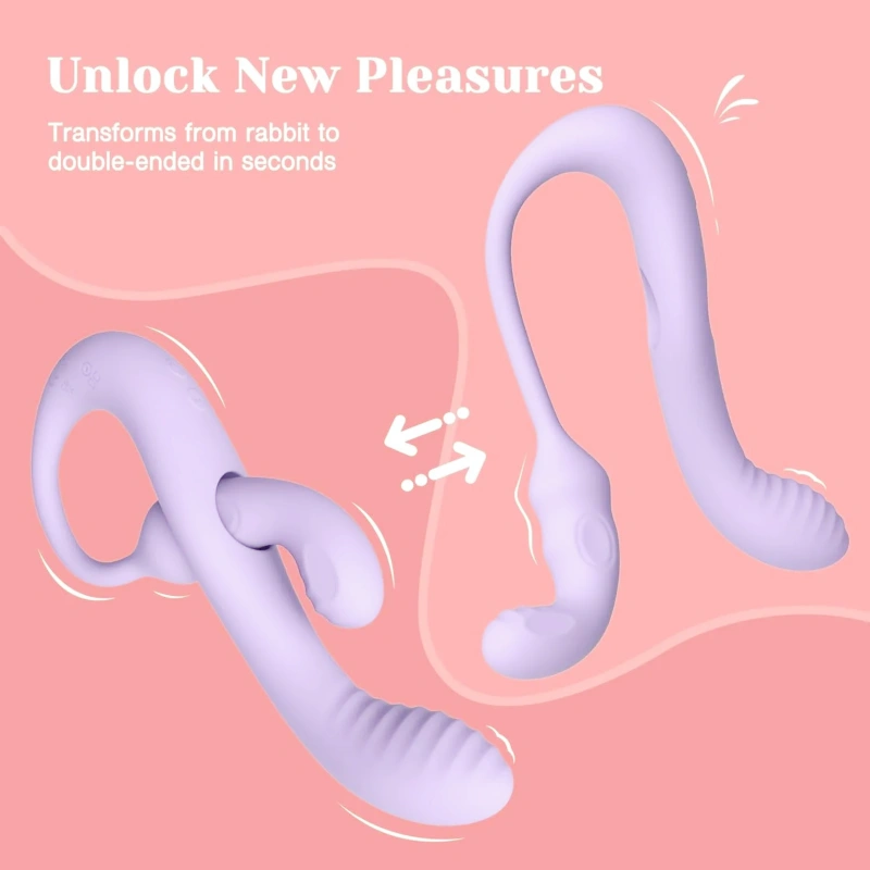 Transformable rabbit-ear vibrator for women