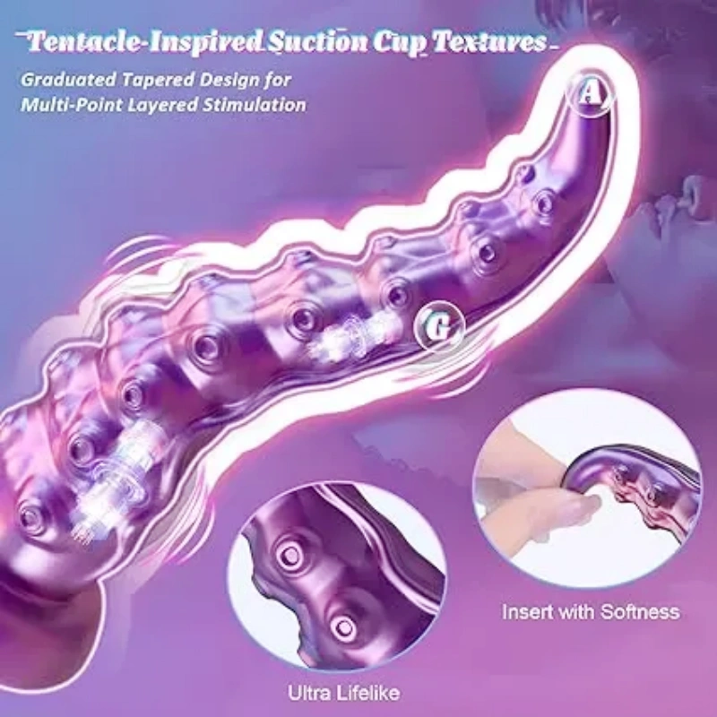Giant octopus tentacle dildo vibrator with suction cup
