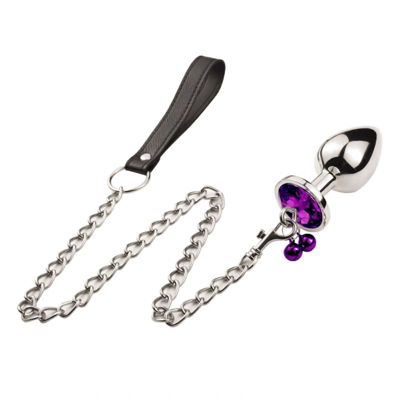 Adult male and female anal sex anal plug toys with chains