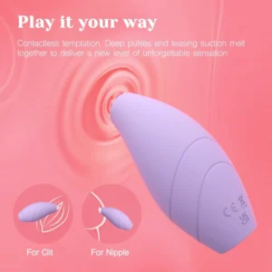 Handheld suction vibrator sex toy for clitoris and nipples