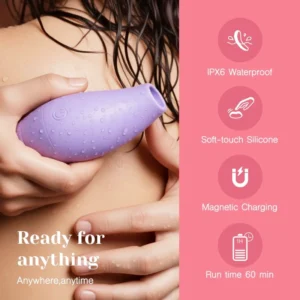 Handheld suction vibrator sex toy for clitoris and nipples